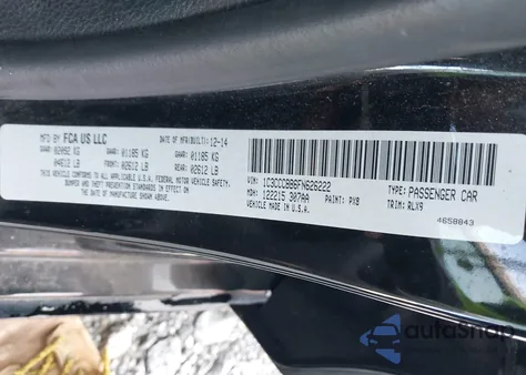 2015 Chrysler 200 S из США, поврежденный, VIN 1C3CCCBB6FN626222